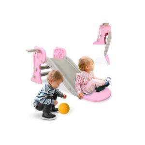 Scivolo pieghevole per neonati con cestino e palla, gradini antiscivolo, portata massima 35 kg