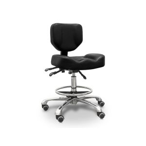 hydraulische stoel met rugsteun, verstelbaar zitvlak en een voetsteun