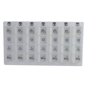 Pilulier hebdomadaire | 4 doses quotidiennes | Blanc |