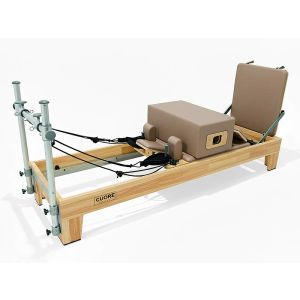 Reformer Semi Torre en bois de chêne et accessoires Cuore, revêtement beige