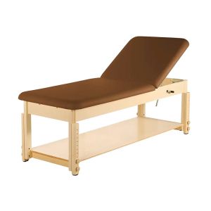 Tavolo da massaggio fisso in legno TERRA Deluxe ultra stabile - Cioccolato