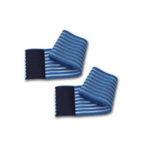 2 Elásticos Azuis Universais Velcro Ajuste de Comprimento para Eletroestimulação de Iontoforese Elétrodos