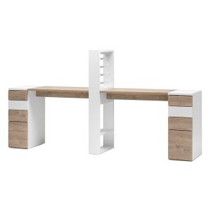 Table de manucure en bois à 6 stations double VICTOR avec vernis à ongles Expo - Fabriquée en Italie