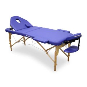 Mesa de massagem dobrável de madeira WELLCORE 185 x 65 cm com encosto plus