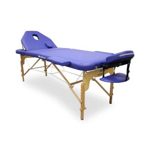 Maca de madeira dobrável WELLCORE 195 x 70 cm com encosto rebatível