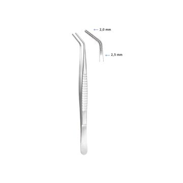 Pensa netraumatizanta. Modelul DEBAKEY.Unghiulara. Varf: 2,0 / 2,5 mm.