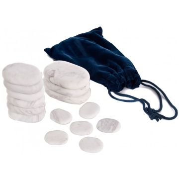 Set of therapeutic cold marble stones - 15  units with different shapes