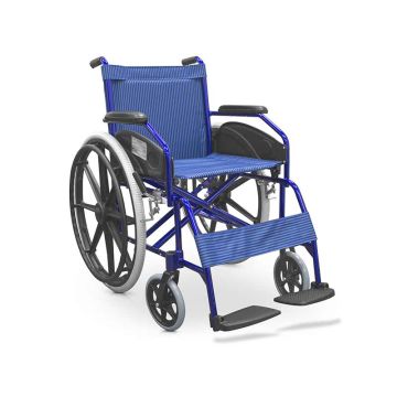 Scaun cu rotile pliabil din aluminiu, lățimea scaunului 46 cm