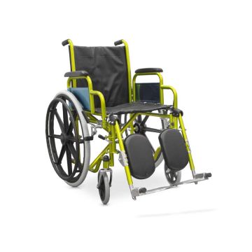 Scaun cu rotile din oțel și suport pentru picioare