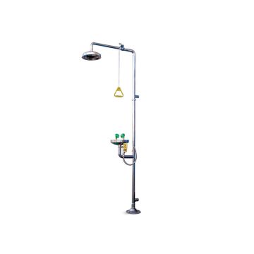 Emergency shower with eyewash station stainless steel