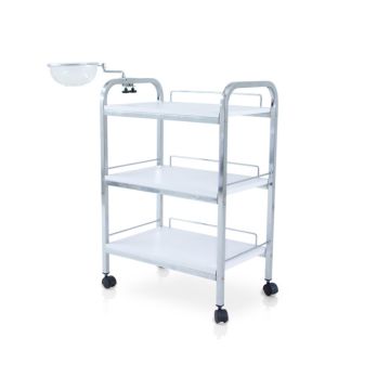 Schoonheid en spa trolley met 3 legplanken en emmer