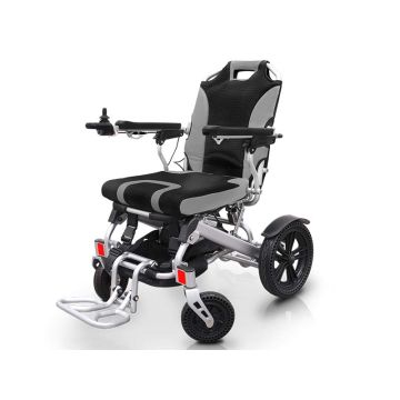 Aluminium opvouwbare elektrische rolstoel met anti-roll wielen
