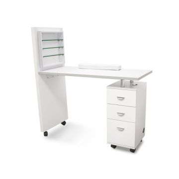 Τραπέζι μανικιούρ με συρτάρια και ράφι βερνικιού νυχιών