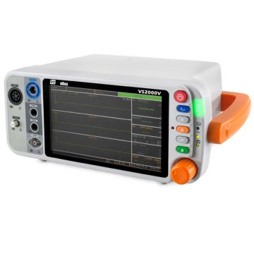 Κτηνίατρος παρακολουθούνται τα ζωτικά σημεία με καπνογραφική CO2