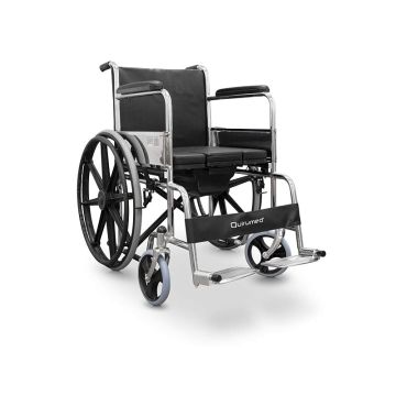 Scaun cu rotile din otel, pliabil cu sezut clinic