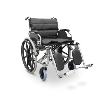 Stalen rolstoel EXTRA BREED 56 cm.