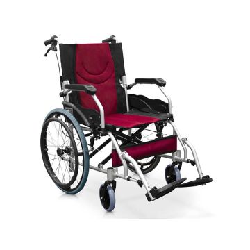 Scaun cu rotile din aluminiu cu suport pentru picioare