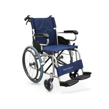 Scaun cu rotile din aluminiu cu frâne pe mânere