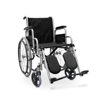 Scaun cu rotile din oțel cu suport pentru picioare