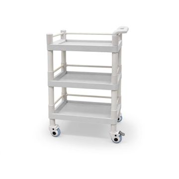 Robuuste trolley met wielen en 3 planken, ABS