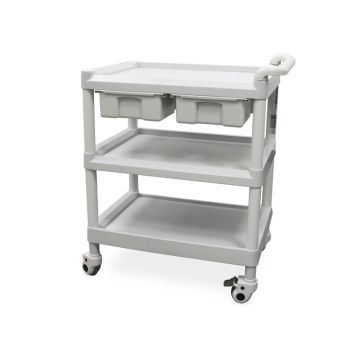 Heavy-duty trolley with wheels, 3 shelves and 2 drawers ABS