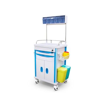 Anesthesiewagen met lades, kast en planken