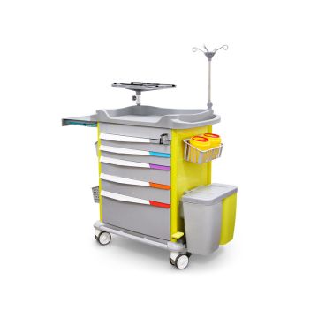 Stopwagen met planken, beugels en accessoires