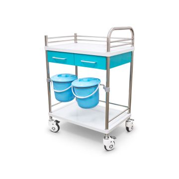 Stalen instrumentenwagen met lades en plank