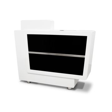 Dulap Recepție cu structura otel si ornament sticla