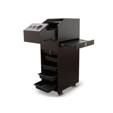 Houten trolley met slot voor kapper