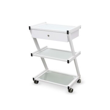 Esthetische trolley met lade en 3 planken
