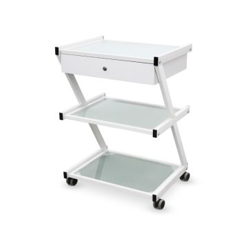 Esthetische trolley met 3 planken en lade