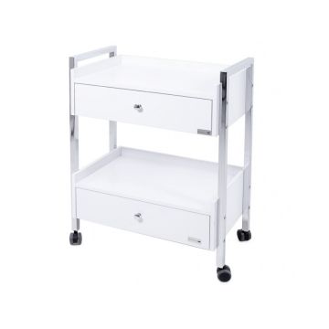 Carucior cu 2 sertare din lemn, structura de fier