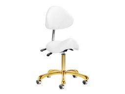 Taburete de silla de montar con respaldo dorado cód. 1004