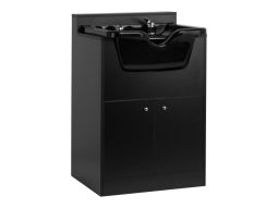 Lavacabezas para barbería BB06 negra Gabbiano con mueble