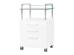 Carrello estetico Beauty Cart 6053 bianco con ruote e ripiani