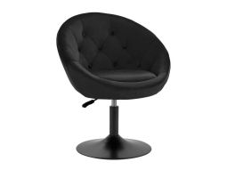 Silla giratoria 4RICO QS-BL12G tapizada en terciopelo negro con base negra