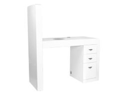 Bureau cosmétique blanc 310 avec absorbeur et étagère éclairée