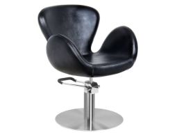 Silla de peluquería Amsterdam Negro con Pistón Hidráulico Regulable
