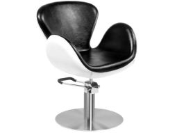 Poltrona per parrucchiera AMSTERDAM (bianco e nero)