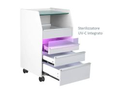 Chariot podologique avec stérilisateur UV et 4 roues POL-984
