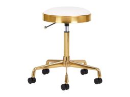Taburete Estético Dorado Regulable con Base Giratoria 360° para Profesionales