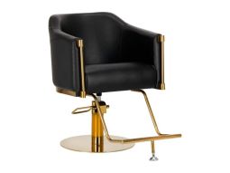 Silla parrucchiera BARI con sollevamento idraulico e Reposapiernas nero elegante