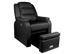 Silla para pedicure Hilton con tapizado eco cuero y reposapiés ajustable